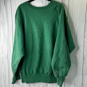 Vintage 90s Champion Green Reverse Weave  Sweatshirt Extra Large USA Distressed